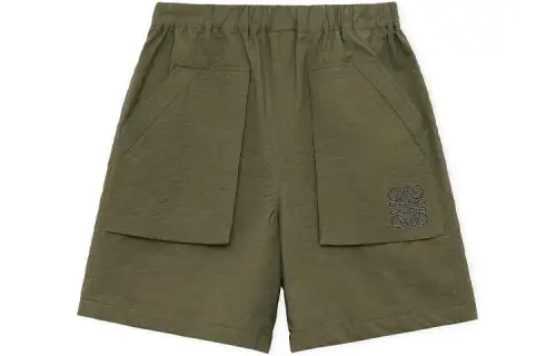 LOEWE SS24 Casual Shorts Women's Khaki Green