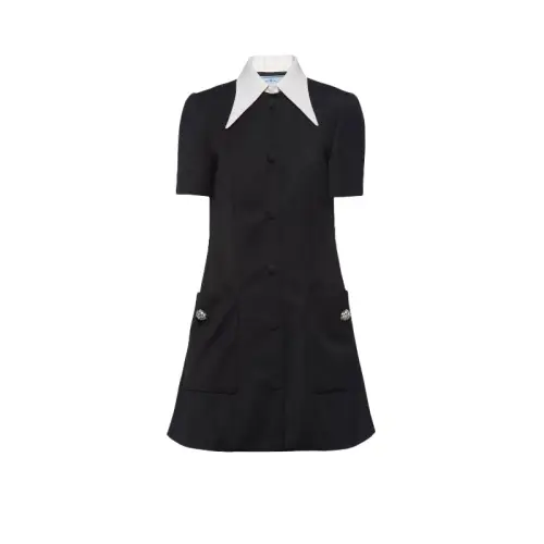 PRADA Contrasting collar Button down Minidress
