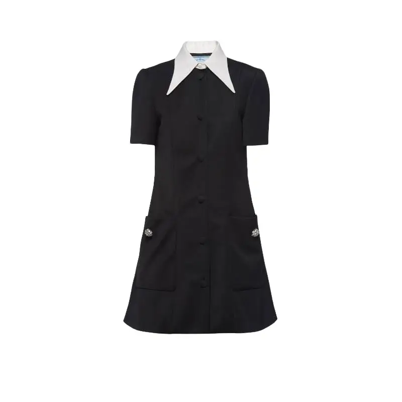 PRADA Contrasting collar Button down Minidress