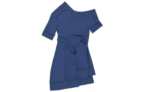 Burberry Short Sleeved Dress Women's Tin Blue