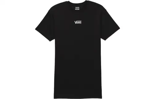Vans Short Sleeved Dresses Women's Black Crew Neck Moderate Short