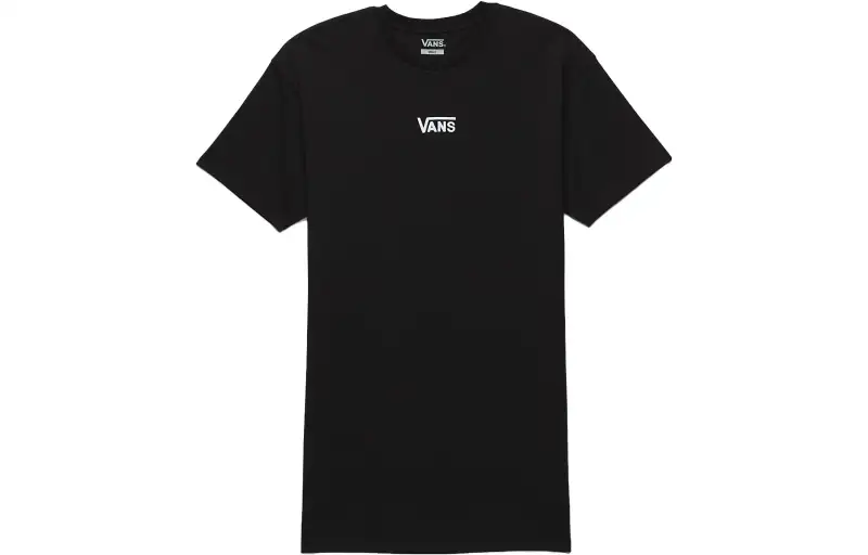 Vans Short Sleeved Dresses Women's Black Crew Neck Moderate Short