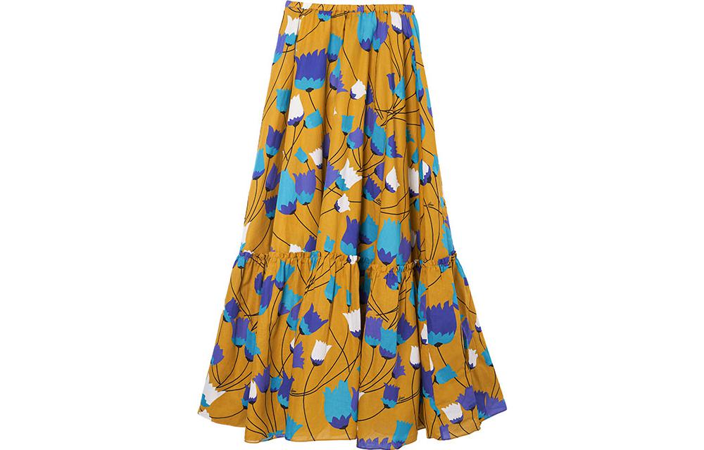 GUCCI SS21 Casual Long Skirt Women's Mustard Yellow