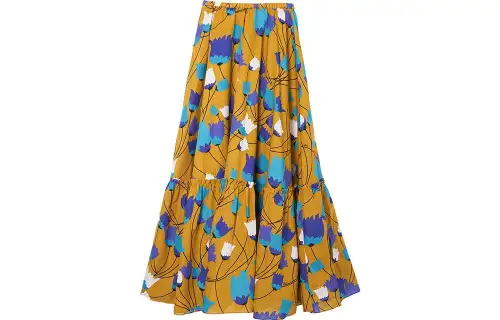 GUCCI SS21 Casual Long Skirt Women's Mustard Yellow