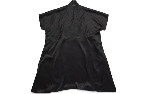 Balenciaga Short Sleeved Dress Loose Fit Women's Black
