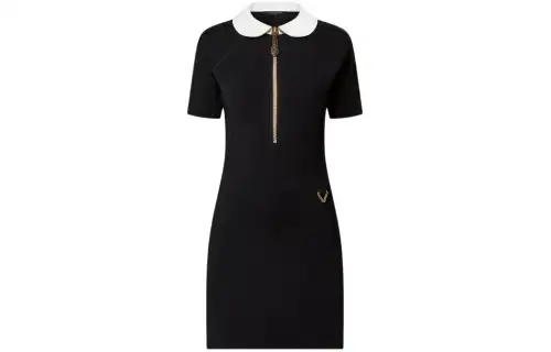 Lv Technical Jersey Peter Pan Collar Dress