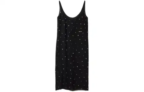 MIU MIU Rhinestone embellished Chiffon Midi Dress