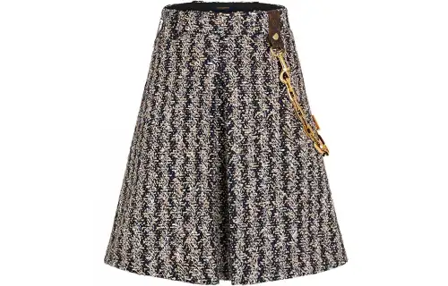 LOUIS VUITTON Pre Owned 2010s Chain detail Wool Skirt