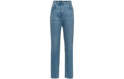 PRADA Jeans Women's Blue Moderate Straight Fit Pants