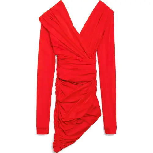 Balenciaga Long Sleeve Gathered Dress