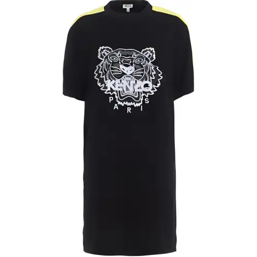 KENZO SS23 Short Sleeved Dress Women's Black