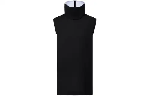 LOUIS VUITTON Split Turtleneck Cashmere Knit Dress Sleeveless Dress Women's Black