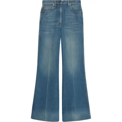 GUCCI Jeans Women's Dark Blue Moderate Flared Pants