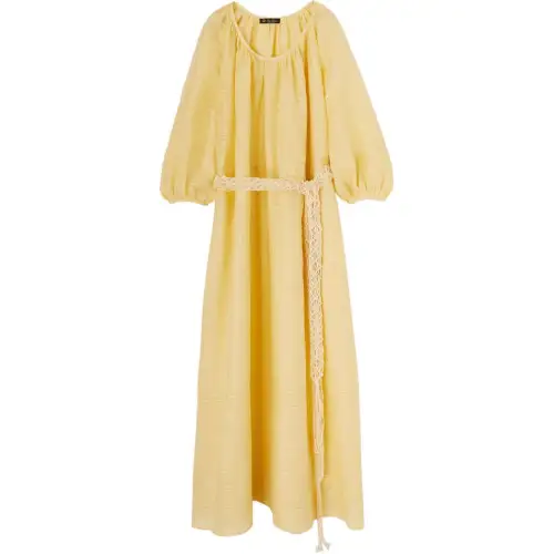 Loro Piana SS23 Long Sleeved Dress Women's Yellow