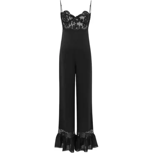 SAINT LAURENT Lace Detailed Sleeveless Jumpsuit