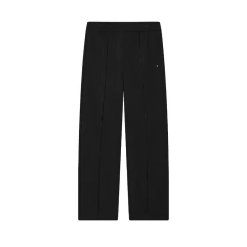 FILA Comfortable Casual Fleece Lined Versatile Knitted Sweatpants Women's Jet Black