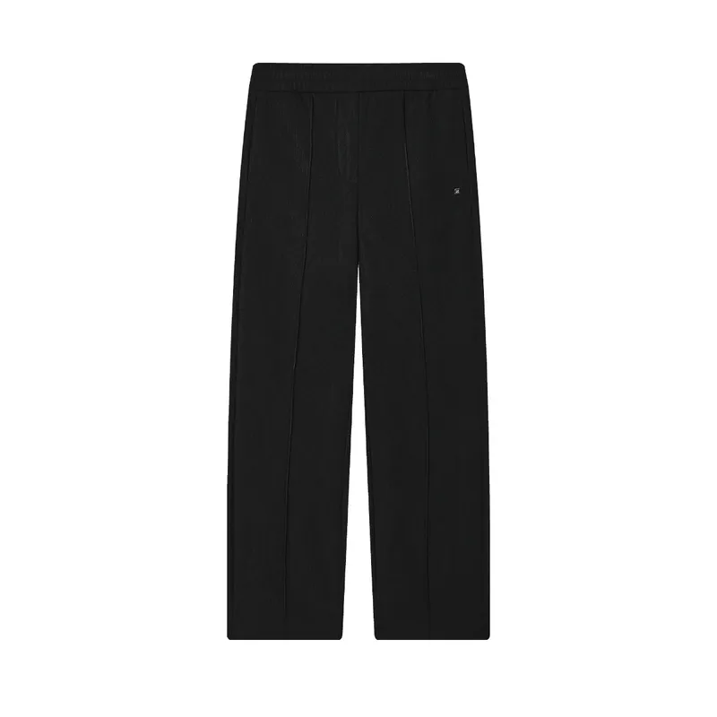 FILA Comfortable Casual Fleece Lined Versatile Knitted Sweatpants Women's Jet Black
