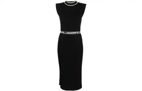 【Best of: PromotionsPrevious Season】intarsia-logo midi dress