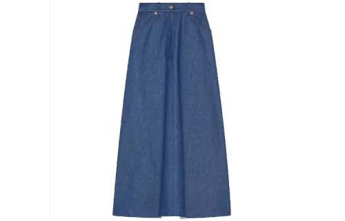 GUCCI SS21 Denim Short Skirts Women's Dark Blue