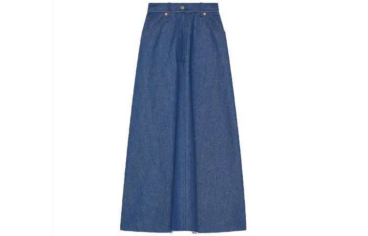 GUCCI SS21 Denim Short Skirts Women's Dark Blue