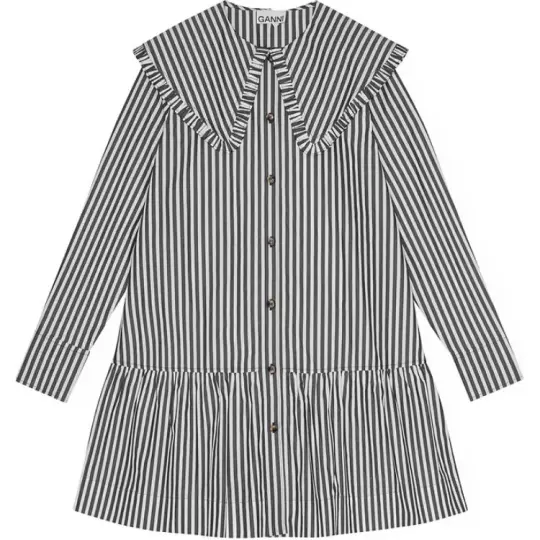 Ganni Striped Mini Shirt Dress