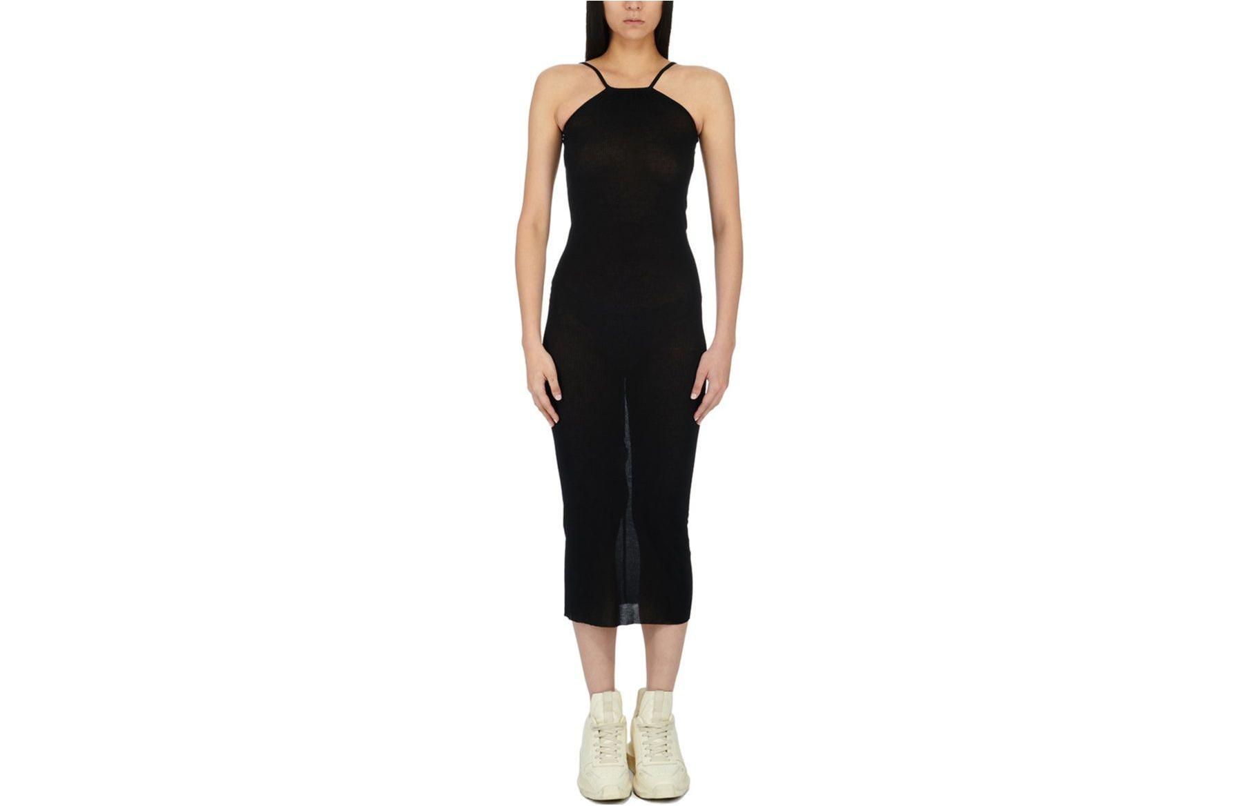 RICK OWENS Skorpio Sleeveless Fine Ribbed Tank Dress