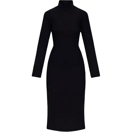 Bottega Veneta High Neck Knitted Midi Dress