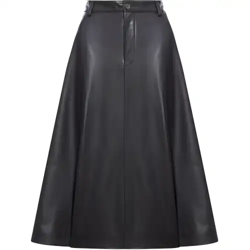 Balenciaga Flared Leather Skirt