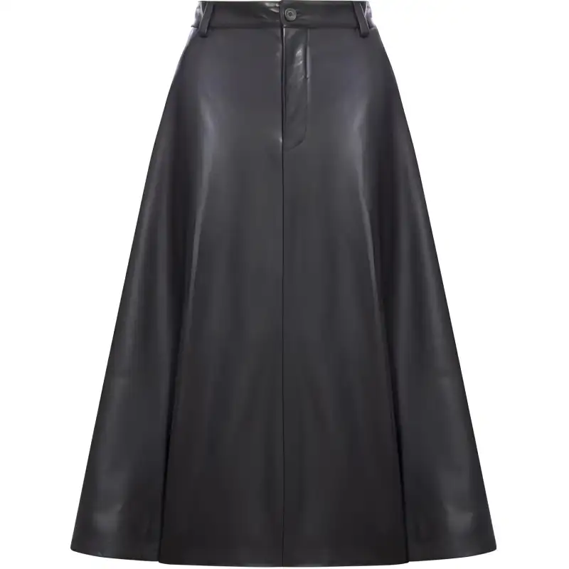 Balenciaga Flared Leather Skirt