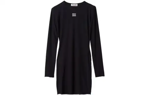 MIU MIU Long Sleeved Dress Women's Black
