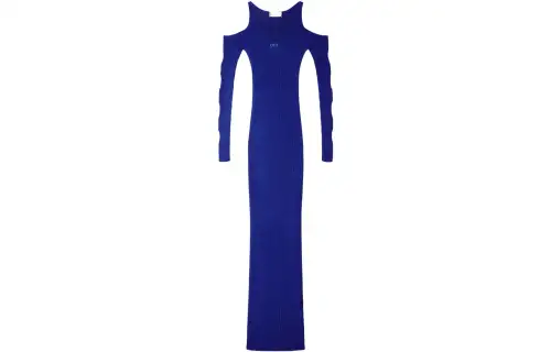 OFF-WHITE ribbed cut-out dress