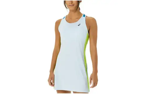 ASICS Sleeveless Dresses Women's Light Blue Crew Neck Moderate Short