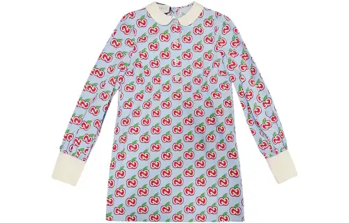 GUCCI SS22 Long Sleeved Dress Women's Multicolor