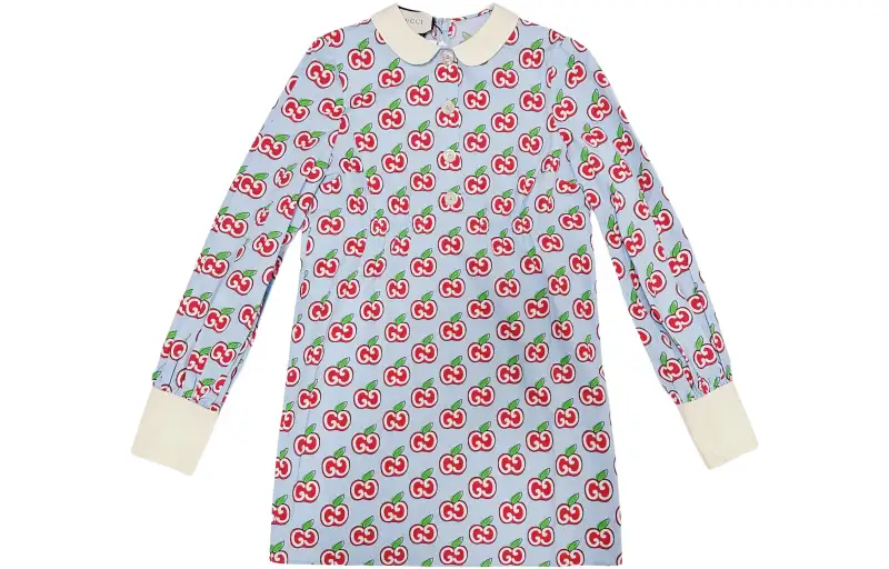 GUCCI SS22 Long Sleeved Dress Women's Multicolor