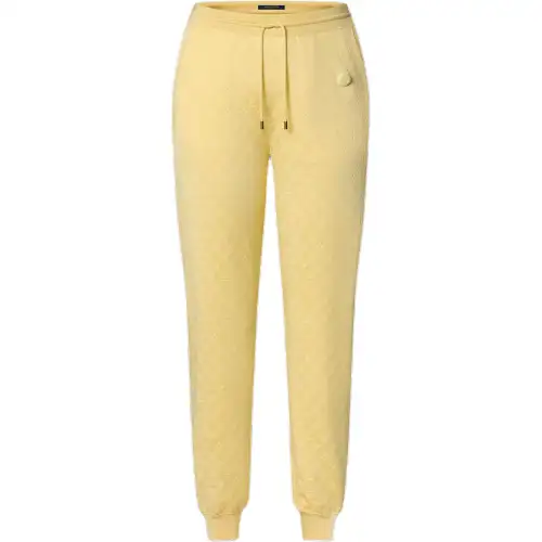 LOUIS VUITTON Monogram Jacquard Jogging Pants Knitted Sweatpants Women's Light Yellow