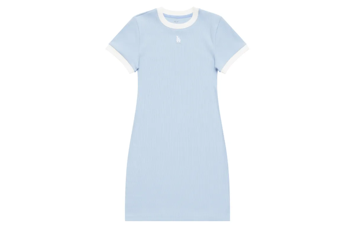MLB Los Angeles Dodgers Basic Collection SS25 Short Sleeved Dress Women's Light Sky Blue