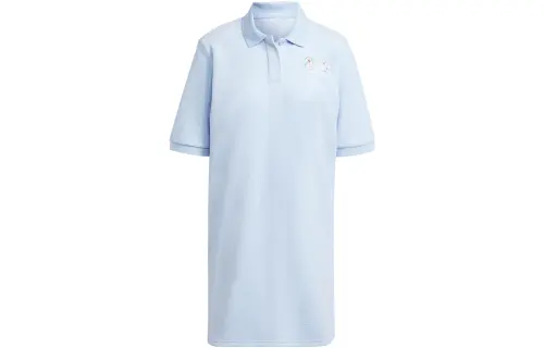 Adidas Originals Short Sleeved Dress Japan Version Women's Light Pink Blue