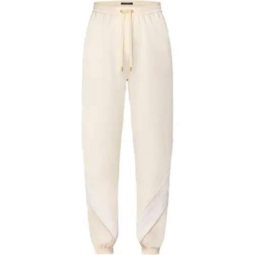 LOUIS VUITTON MONOGRAM FLOWER TILE Knitted Sweatpants Women's White