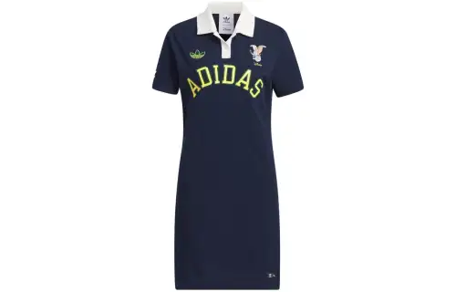 Adidas Originals Short Sleeved Dress Japan Version Women's Navy