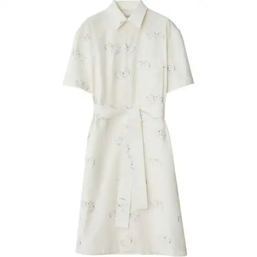 Burberry SS24 Short Sleeved Dress Women's White