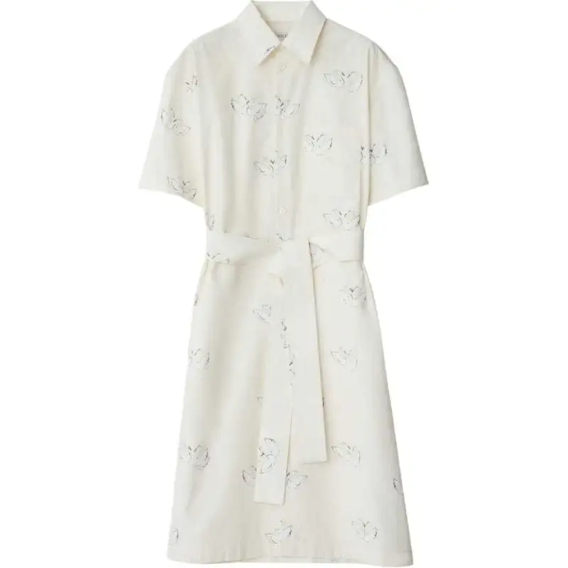 Burberry SS24 Short Sleeved Dress Women's White