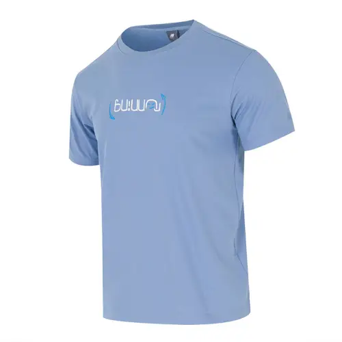New Balance T Shirts Men's Blue Crew Neck Moderate