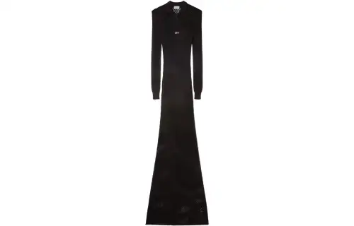 OFF-WHITE Netted maxi polo dress