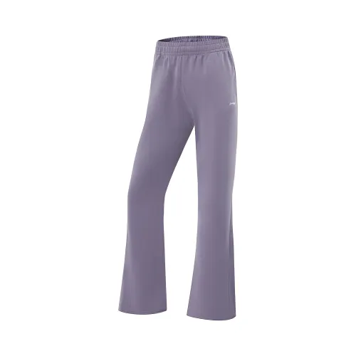 Li Ning Fitness Series Knitted Sweatpants Women's Crow Gray Purple