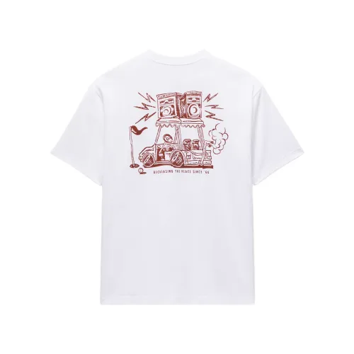 Vans T Shirts Men's White Crew Neck Moderate Straight Fit