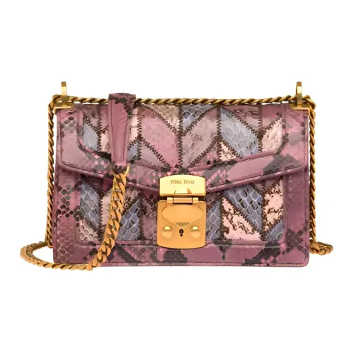 MIU MIU Water Snake Skin Crossbody Bag, Shoulder Bag Women's Antique Inspired Style Color