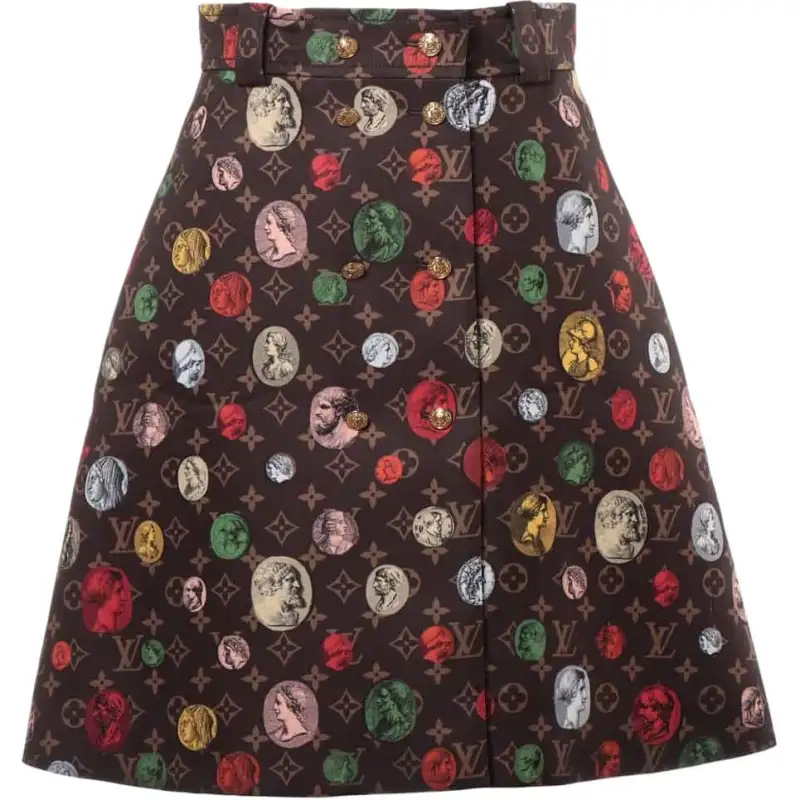 LOUIS VUITTON Casual Short Skirts Women's Coffee Moderate Short A Line Skirt