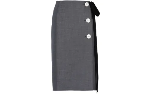 PRADA Casual Long Skirts Women's Gray Moderate Mid Length Bodycon Skirt