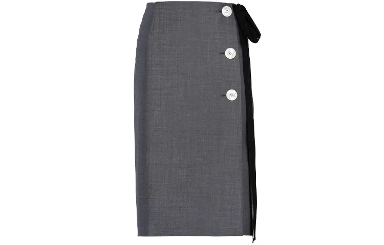 PRADA Casual Long Skirts Women's Gray Moderate Mid Length Bodycon Skirt