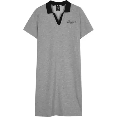 Skechers Short Sleeved Dress Women's Medium Heather Gray